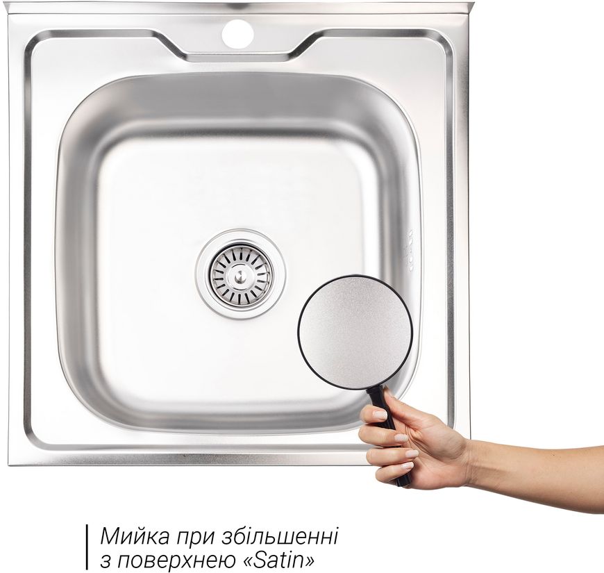 Кухонна мийка LIDZ 5050 Satin 0,6 мм (155) - LIDZ5050SAT06
