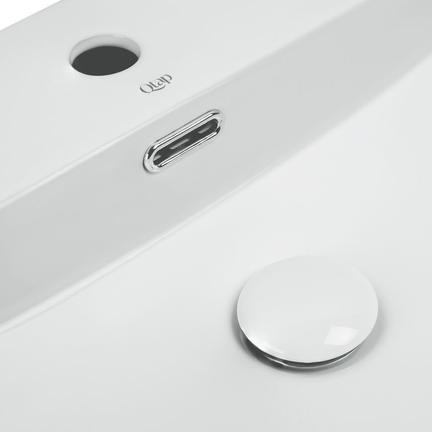 Раковина QTAP Nando LT 595х440х130 White з донним клапаном QT12112173W - QT12112173W