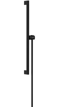 Душевая штанга HANSGROHE Unica S Puro 65 см с держателем и душевым шлангом Isiflex 160 см Matt Black 24402670 черная матовая - 24402670