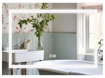 Дзеркало Lidz Kubis KU1 800х600 мм з LED-підсвічуванням Touch, з антизапотіванням, з димером, рег. яскравості LD78LF9047400