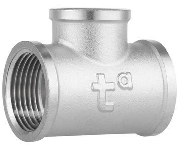 Тройник латунный Thermo Alliance Forte 1"ВРх3/4"ВРх1"ВР редукционный никелированный SF362252025