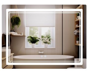 Дзеркало Qtap Cardinal CA2 1000х800 прямокутне з LED-підсвічуванням Touch, з антизапотіванням, з димером, рег. темп. кольору (3000-6500 K) QT0478C1008048455