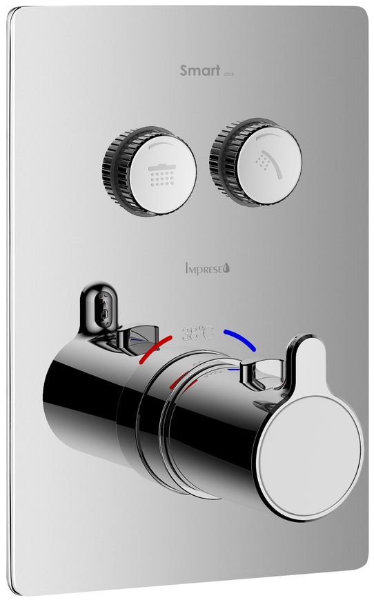Термостатичний змішувач для душу Imprese Smart Click на 2 споживача ZMK101901239 прихований монтаж хром - ZMK101901239