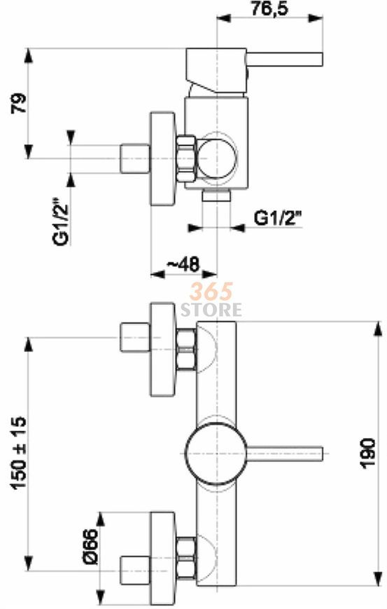Смеситель для душа KFA ARMATURA NEDA BLACK 5826-010-81 - 5826-010-81