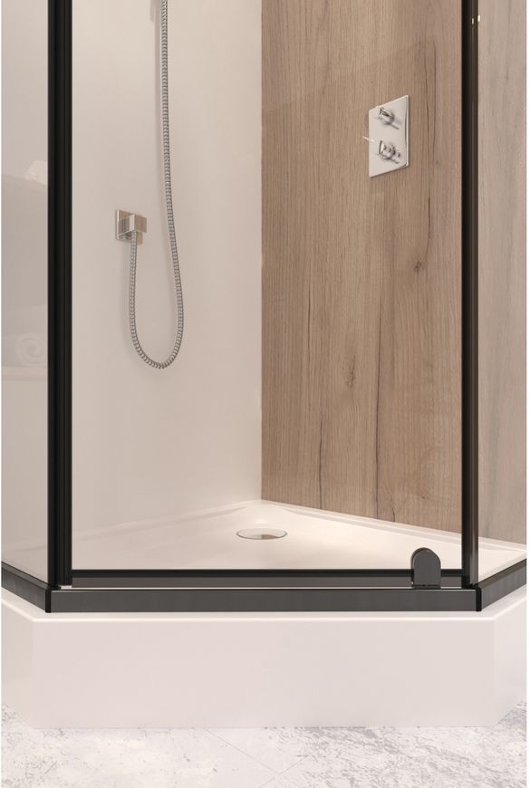 Душова кабіна QTAP SCORPIO BLA10995-AC6, п'ятикут., 90x90, скло 6 мм Clear, розпаш., без піддона - SCOBLA10995AC6