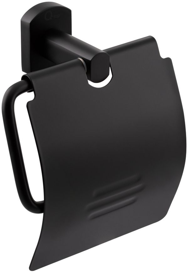 Держатель для туалетной бумаги с крышкой QTAP Liberty QTLIBBLM1151 черный