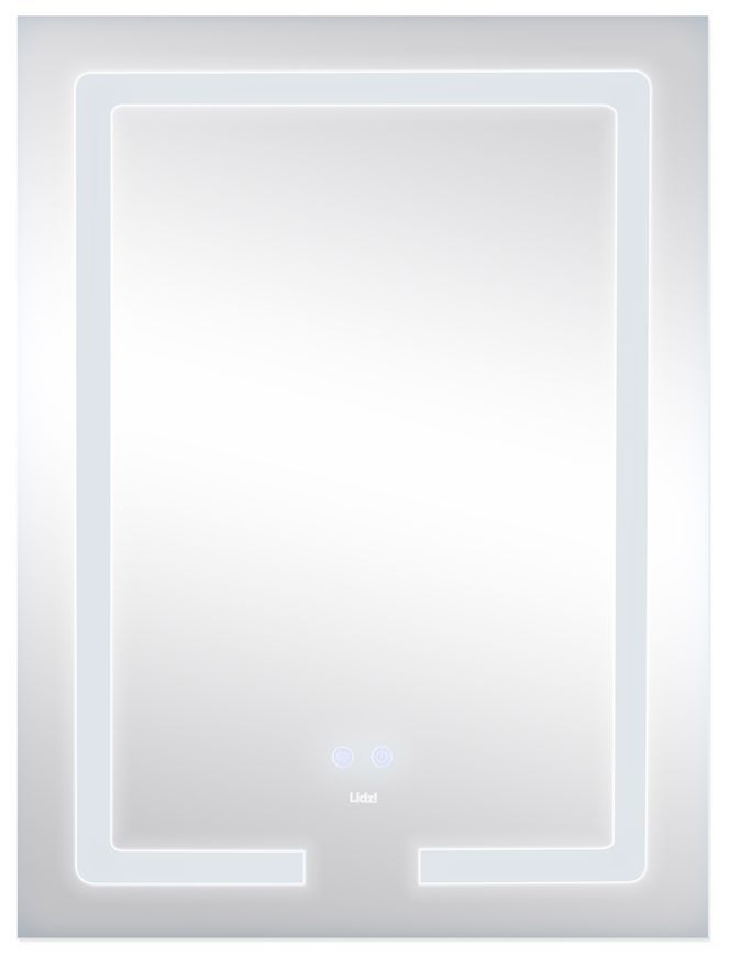 Зеркало Lidz Kubis KU1 600х800 мм с LED-подсветкой Touch, с антизапотеванием, с диммером, рег. яркости LD78LF9376080