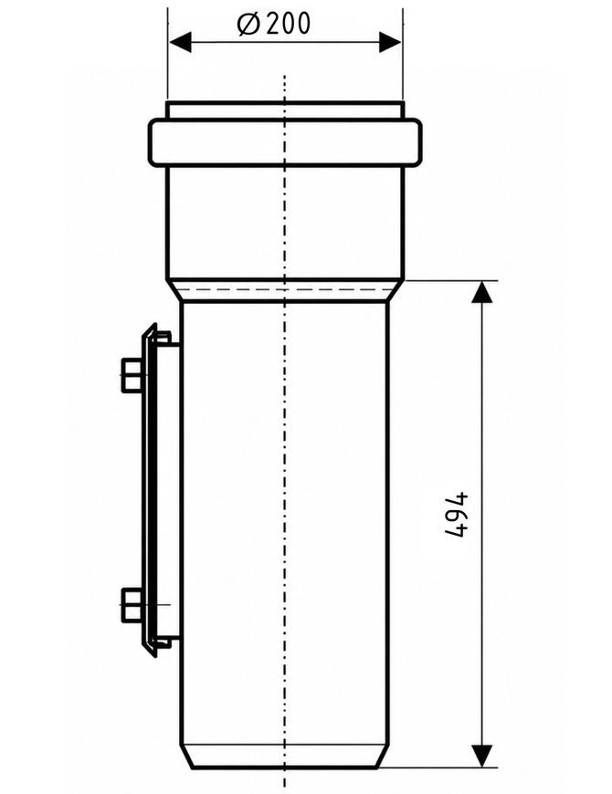 Ревізія з прямокутним люком каналізаційна Ostendorf-OSMA KG System d200 мм SD00058099