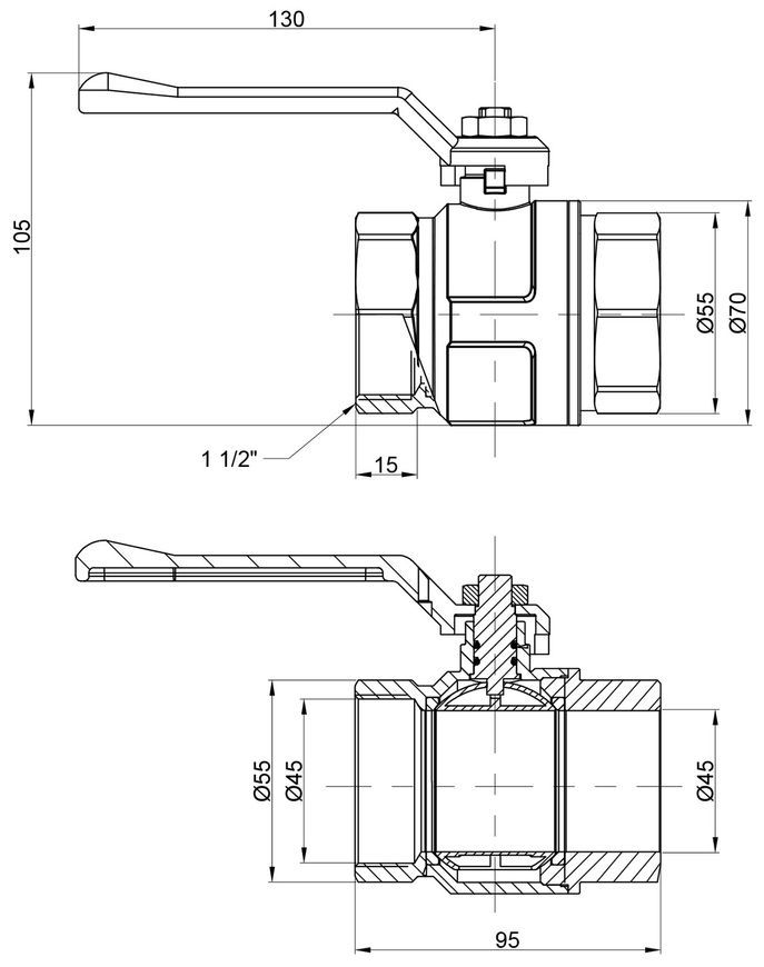 Кран шаровой ICMA 1"1/2 прямой №350 87350AH11 - 87350AH11