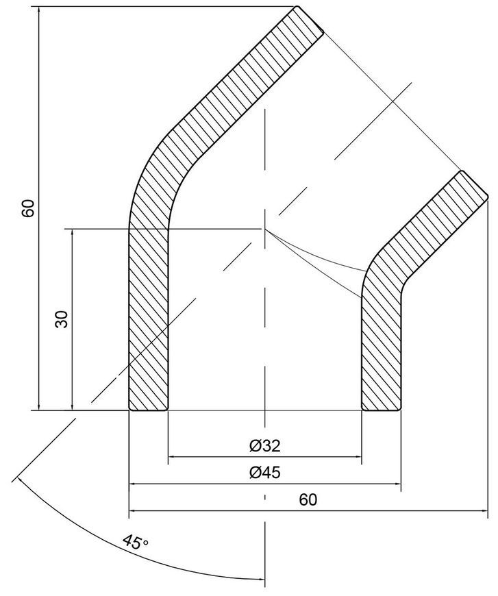 Кутик PPR ALFA PLAST 32, 45&deg; APEL4532XXX - APEL4532XXX
