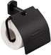 Тримач для туалетного паперу з кришкою QTAP Liberty QTLIBBLM1151 чорний