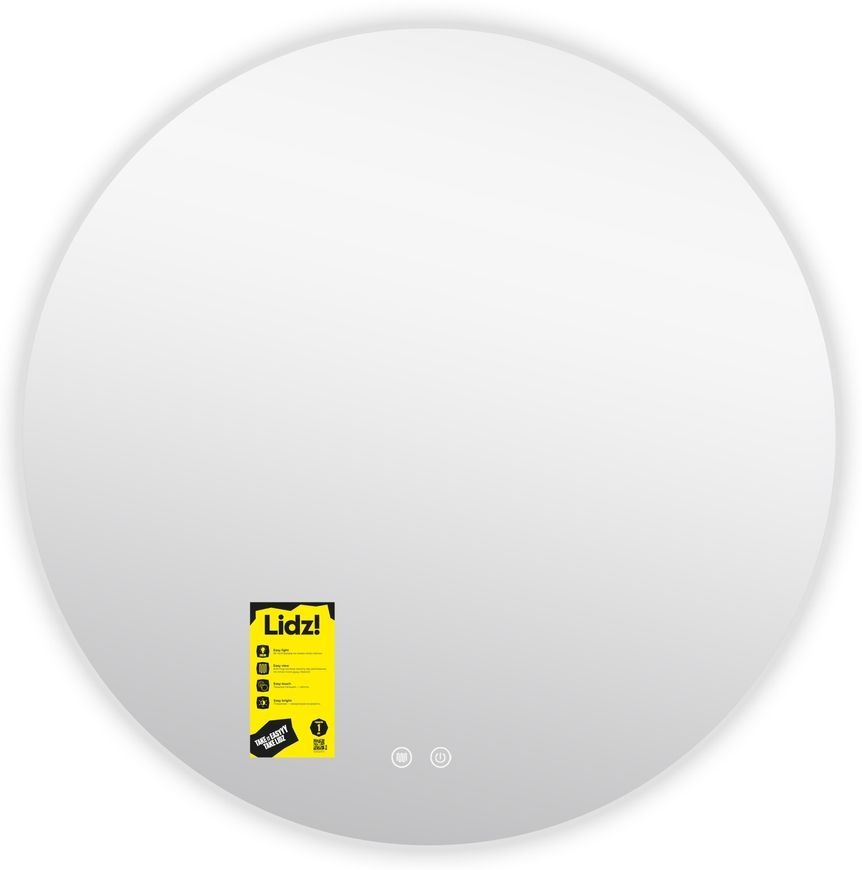 Дзеркало Lidz Astra AS1 R600 мм, кругле, з LED-підсвічуванням Touch, антизапотіванням, димером, рег. яскравості LDASR60049289