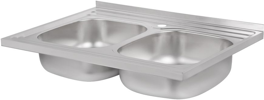 Кухонна мийка LIDZ 6080 Satin подвійна 0,8 мм (178) - LIDZ6080DBSAT8
