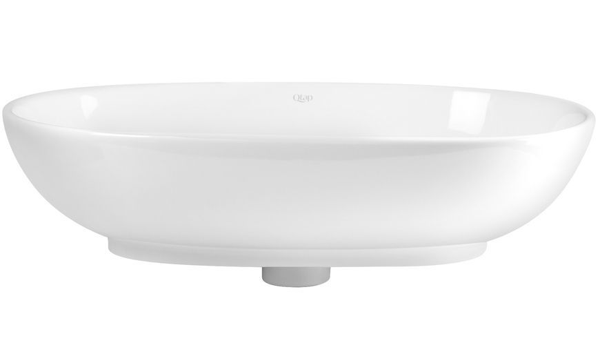 Раковина-чаша QTAP Leo 585х380х180 White с донным клапаном QT1111A028W - QT1111A028W