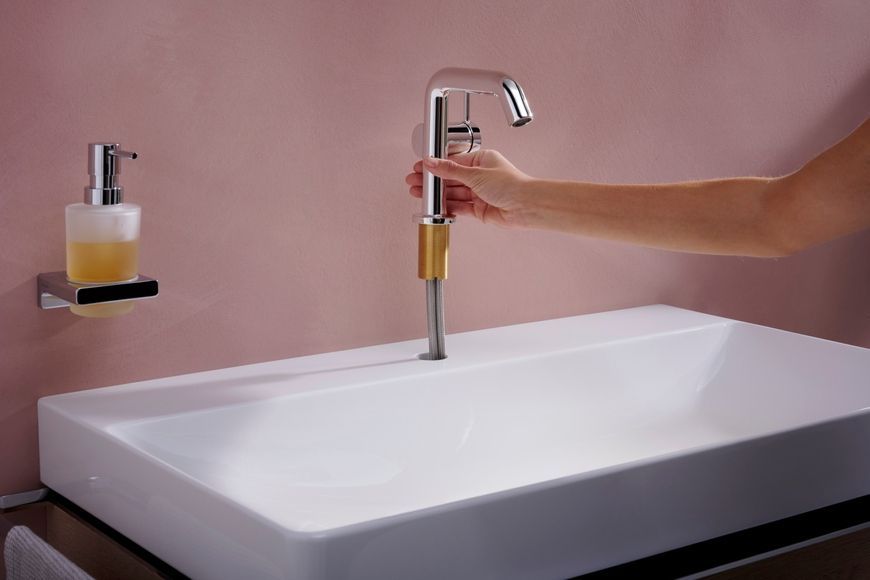 Смеситель для раковины HANSGROHE Tecturis S 110 Fine CoolStart EcoSmart+ Chrome 73320000 хром с донным клапаном - 73320000