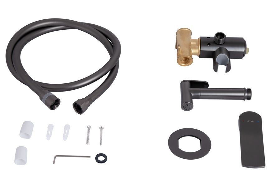 Змішувач для гігієнічного душу Qtap Slavonice Gunmetal Black PVD QTSLA262GMB45916 - QTSLA262GMB45916