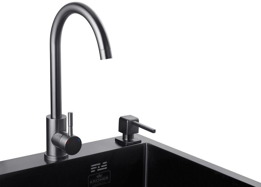 Дозатор для миючого засобу Kroner KRP Spender SCH054 нержавіюча сталь CV030015 графіт