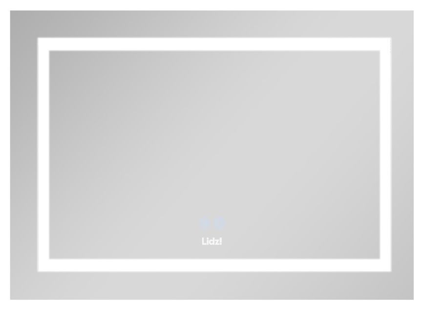 Дзеркало Lidz Kubis KU1 800х600 мм з LED-підсвічуванням Touch, з антизапотіванням, з димером, рег. яскравості LD78LF9047400
