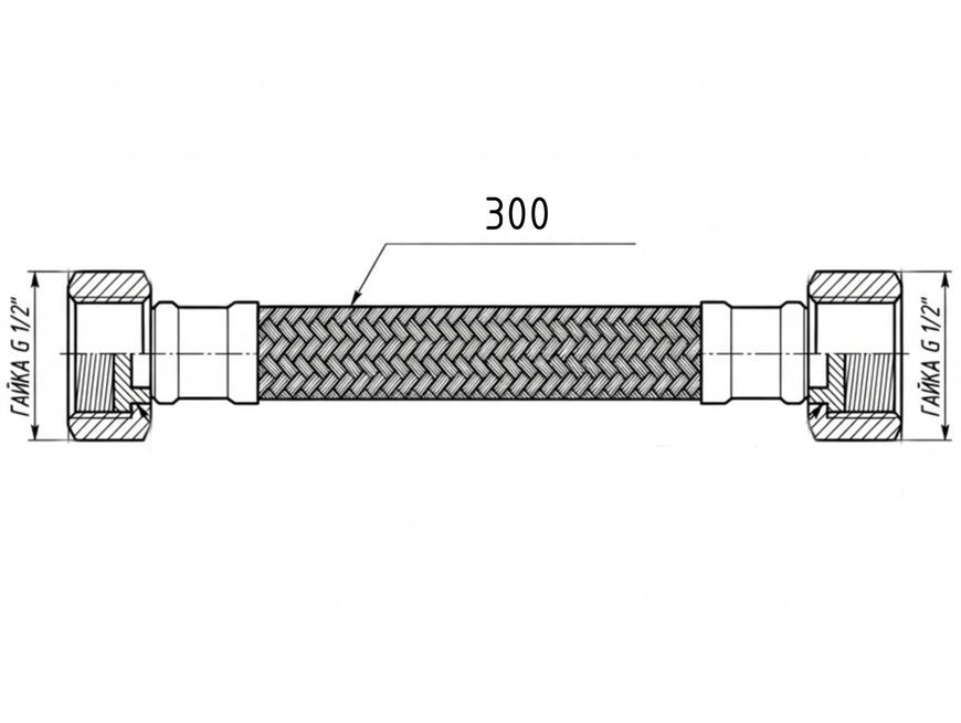 Шланг для подключения воды Thermo Alliance Forte 30 см 1/2"x1/2" ВВ нерж. оплетка TAF385W30