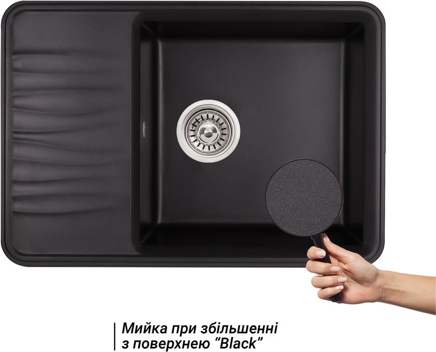 Кухонна мийка QTAP CS 7440 Black (QT7440BLA404) - QT7440BLA404