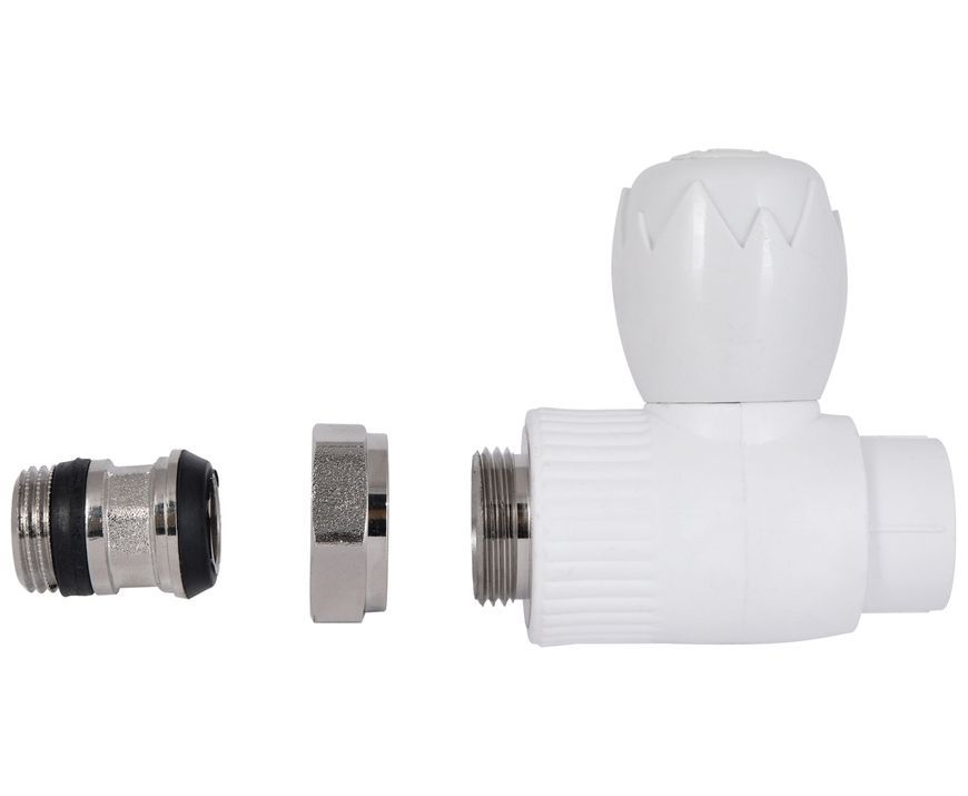 Кран кульовий радіаторний PPR Blue Ocean 20х1/2" ЗР прямий "Бiлий" SD00048147 - PPRF/PPR/SBVH-1(W)-20x&frac12;&rdquo;