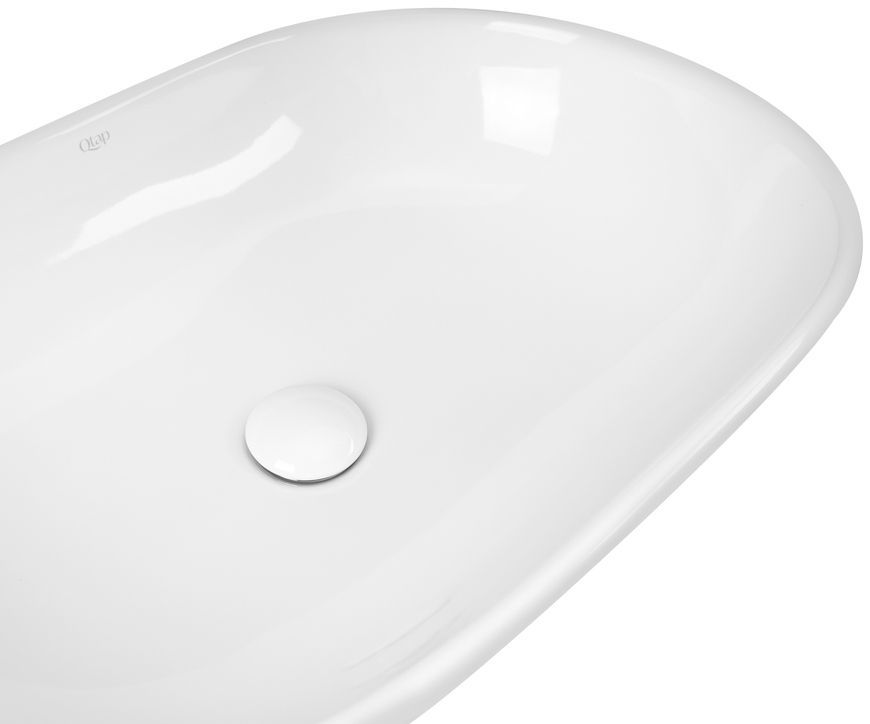 Раковина-чаша QTAP Leo 585х380х180 White с донным клапаном QT1111A028W - QT1111A028W