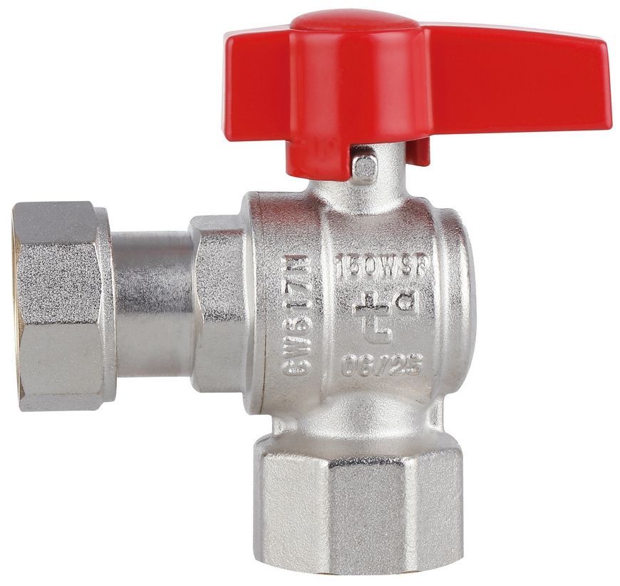 Кран шаровой угловой с накидной гайкой Thermo Alliance Standart 3/4" ВР латунь PN40 TAS223W20