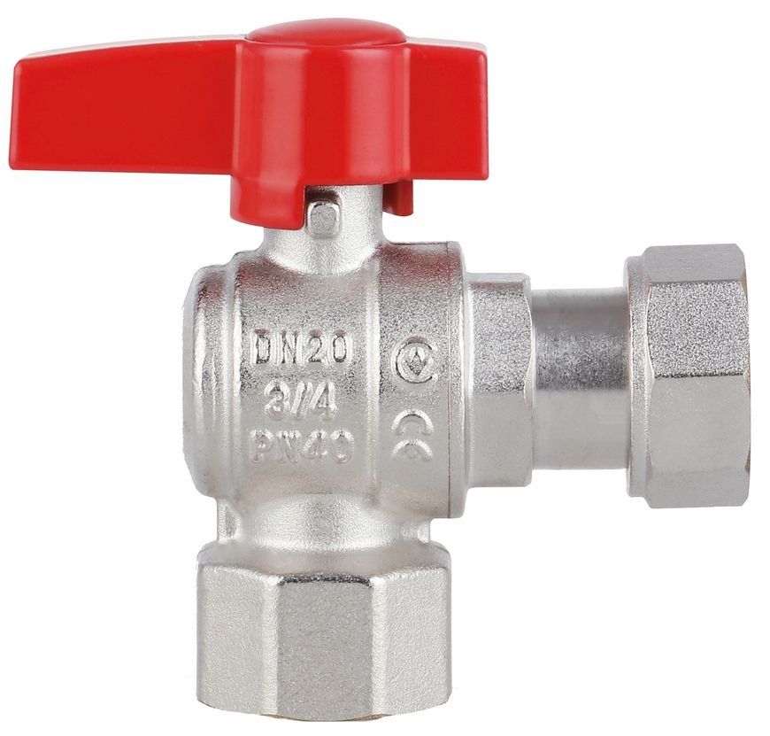 Кран шаровой угловой с накидной гайкой Thermo Alliance Standart 3/4" ВР латунь PN40 TAS223W20