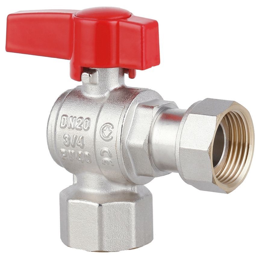 Кран шаровой угловой с накидной гайкой Thermo Alliance Standart 3/4" ВР латунь PN40 TAS223W20