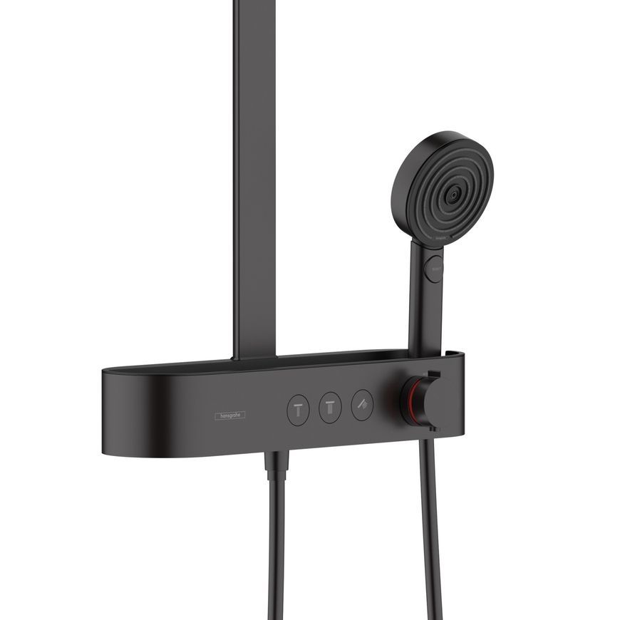 Душова система HANSGROHE Pulsify S Showerpipe 260 2jet EcoSmart з термостатом Matt Black 24241670 чорна матова - 24241670