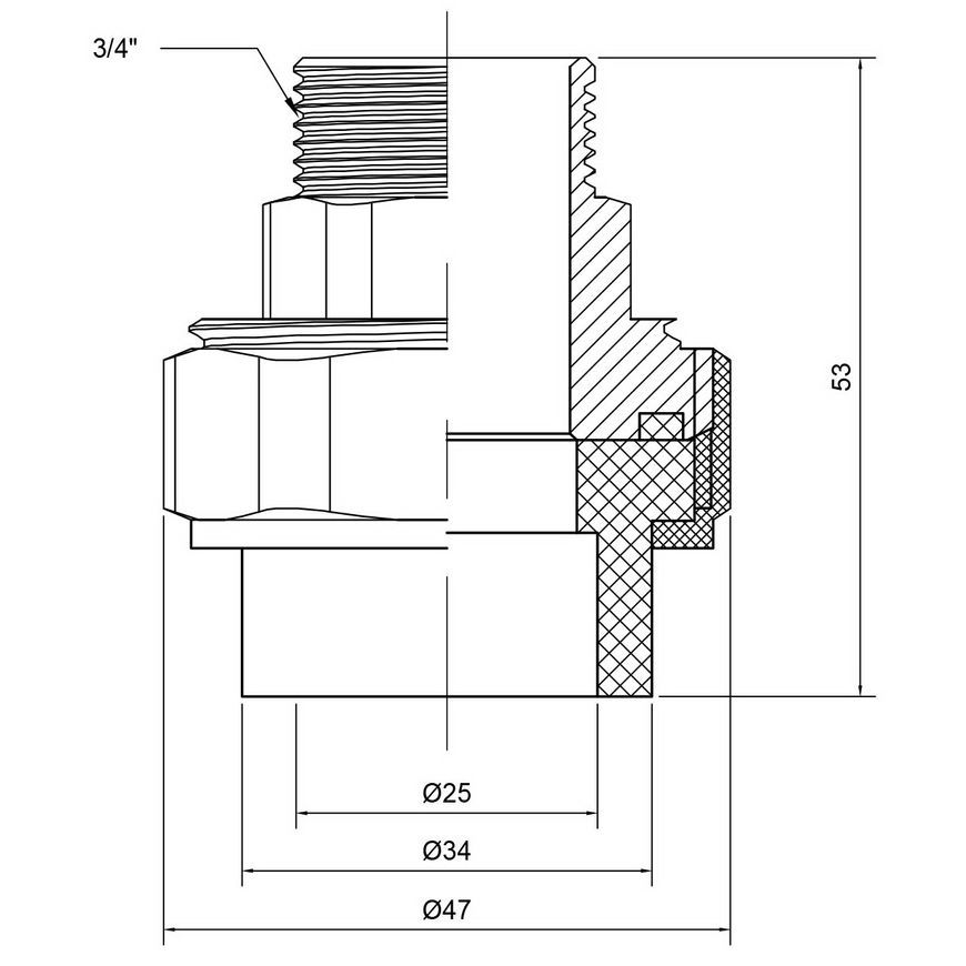 Згін "Американка" PPR THERMO ALLIANCE 25х3/4" ЗР - DSI202