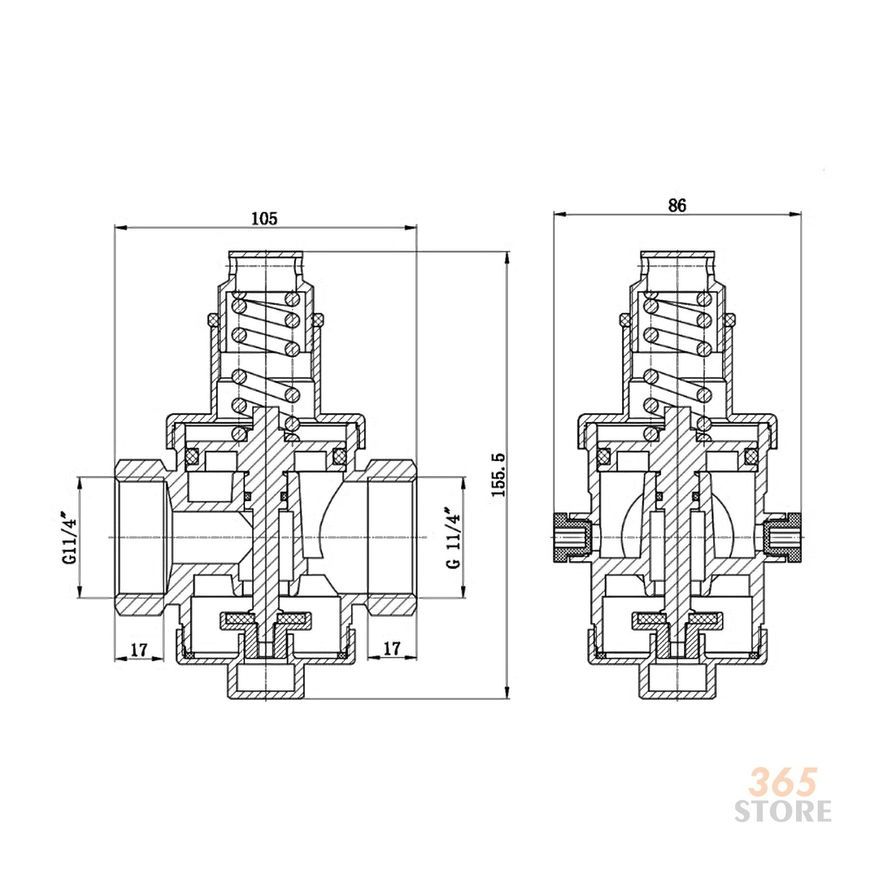 Редуктор давления воды SD FORTE 1 1/4" усиленный - SF242W32