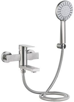 Змішувач для ванни Lidz Nexus 006 Nickel k35 з душовим гарнітуром LDNEX006NKS49186 - LDNEX006NKS49186
