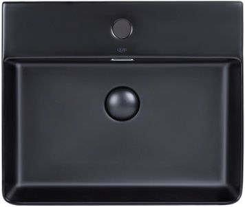 Раковина QTAP Nando LT 495х440х130 Matt black з донним клапаном QT12112173SMBMB - QT12112173SMBMB