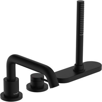 Змішувач для ванни HANSGROHE Tecturis S на 3 отвори з sBox Matt Black 73447670 чорний матовий - 73447670