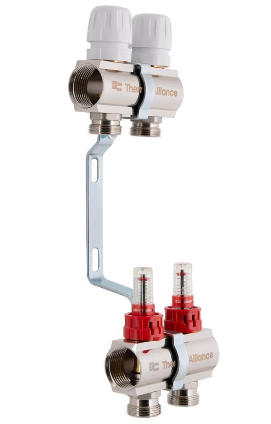 Коллектор с расходомерами Thermo Alliance Standart 1" 2 выхода 3/4" + евроконусы 3/4''х16&times;2 SD235W248883 - SD235W248883