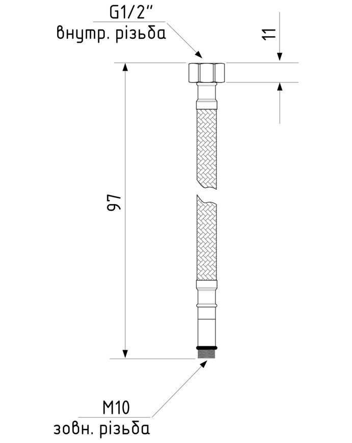 Шланг для підключення змішувача (пара) Thermo Alliance Standart 80 см M10x1/2"ВР нерж. обплетення в силіконі TAS391W80