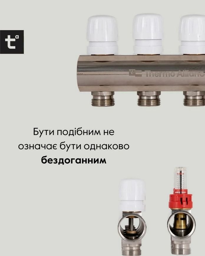 Коллектор с расходомерами Thermo Alliance Standart 1" 2 выхода 3/4" + евроконусы 3/4''х16&times;2 SD235W248883 - SD235W248883