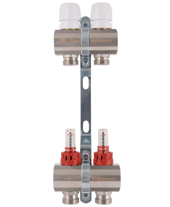 Коллектор с расходомерами Thermo Alliance Standart 1" 2 выхода 3/4" + евроконусы 3/4''х16&times;2 SD235W248883 - SD235W248883