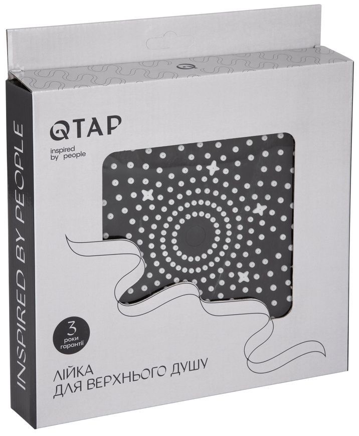 Лейка для верхнего душа Qtap Hlavova 230 мм круглая Matt Black QTHLA107BLM45788 - QTHLA107BLM45788