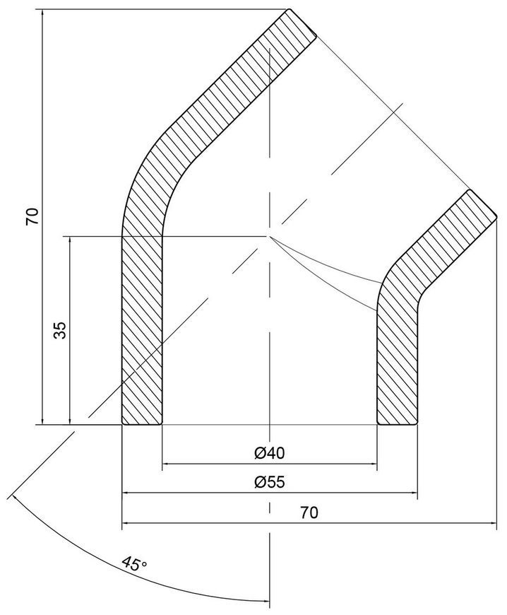 Кутик PPR ALFA PLAST 40, 45&deg; APEL4540XXX - APEL4540XXX