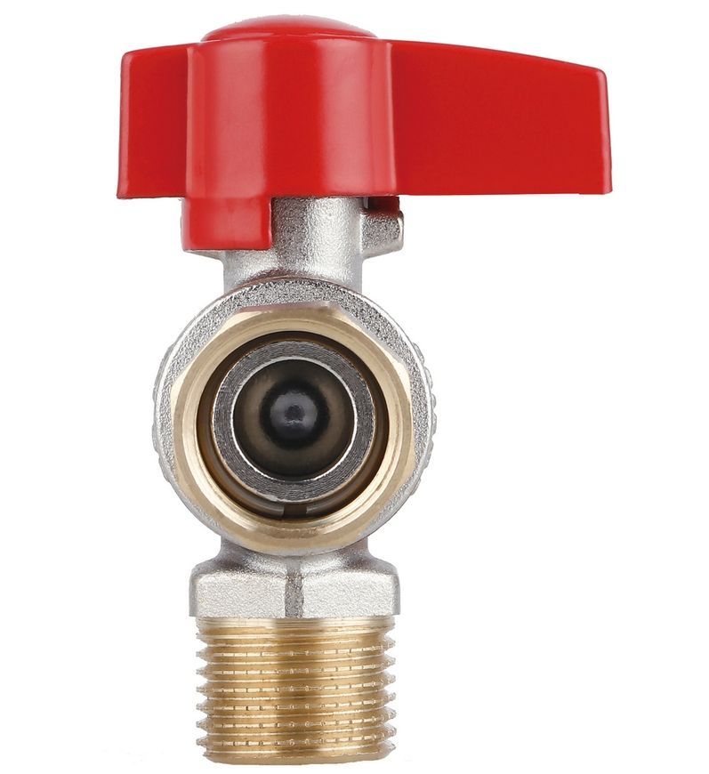 Кран шаровой угловой с накидной гайкой Thermo Alliance Standart 1/2" ВН латунь PN40 TAS224W15