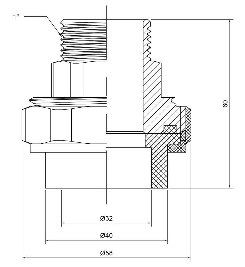 Сгон "Американка" PPR THERMO ALLIANCE 32х1" НР - DSI203