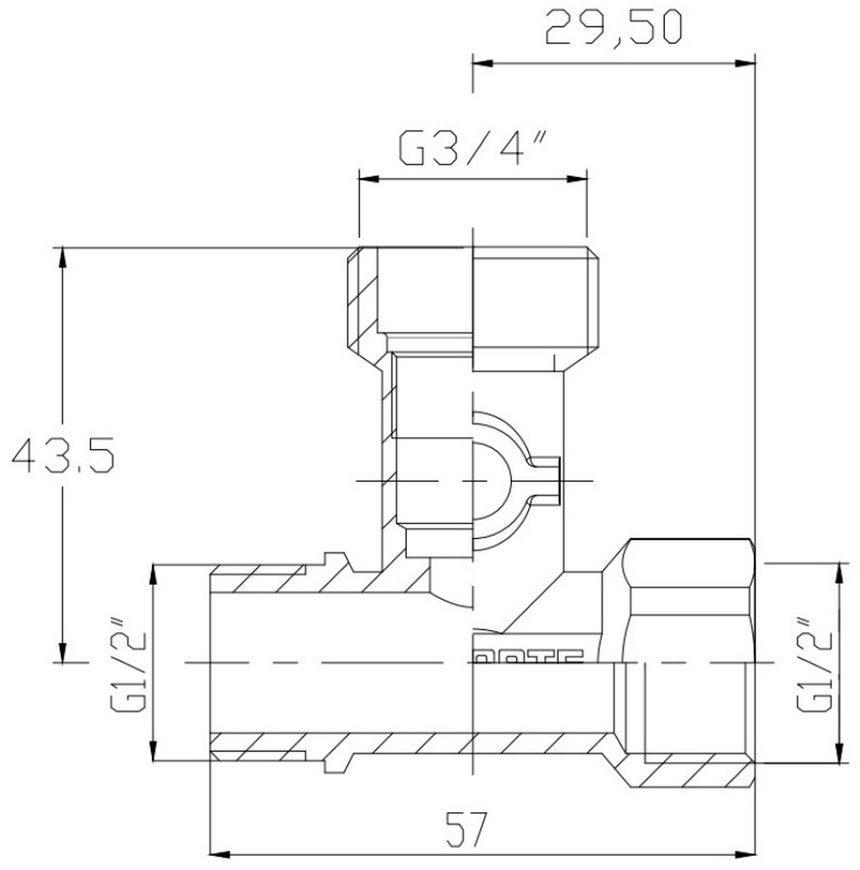 Кран приладовий кульовий Thermo Alliance Forte 1/2"х3/4"х1/2" латунь SF186W152015