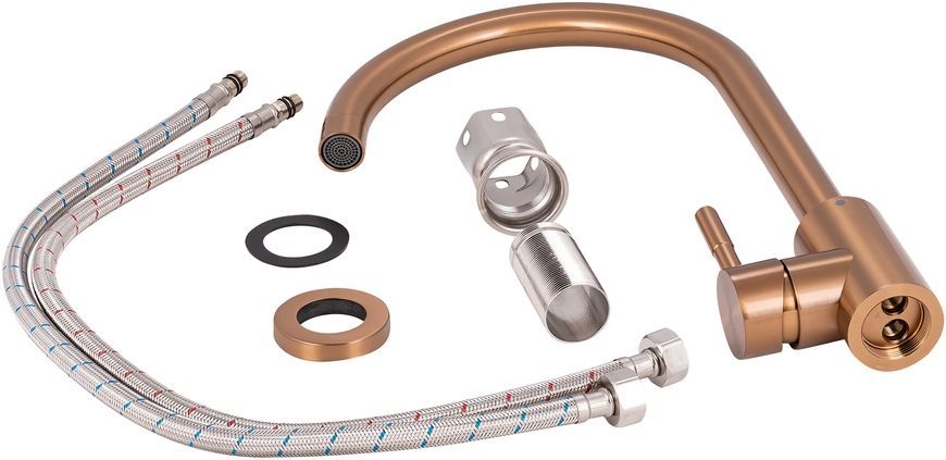 Змішувач для кухні QTAP D007FBR PVD (k35), bronze - QTD007FBRPVD
