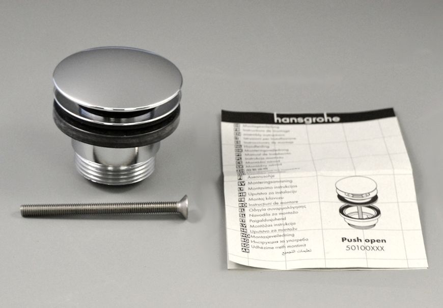 Донный клапан HANSGROHE push-open универсальный Chrome 50100000 хром - 50100000