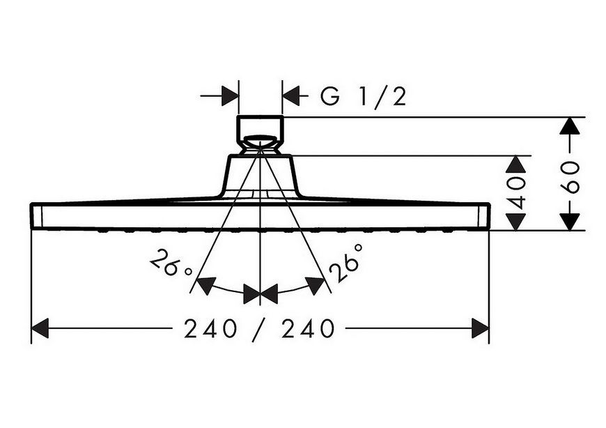 Лійка для верхнього душу HANSGROHE CROMETTA E 240 1jet 26726000 хром - 26726000