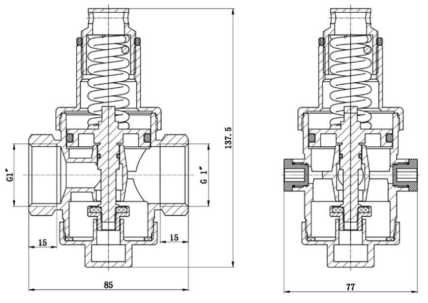 Редуктор тиску води Thermo Alliance Standart 1" ВР підсилений, латунь PN25 SF242W25 - SF242W25
