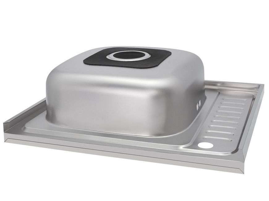 Мийка для кухні накладна Brinex 6050-L Satin 0,6 мм BRIN6050LSAT06 - BRIN6050LSAT06