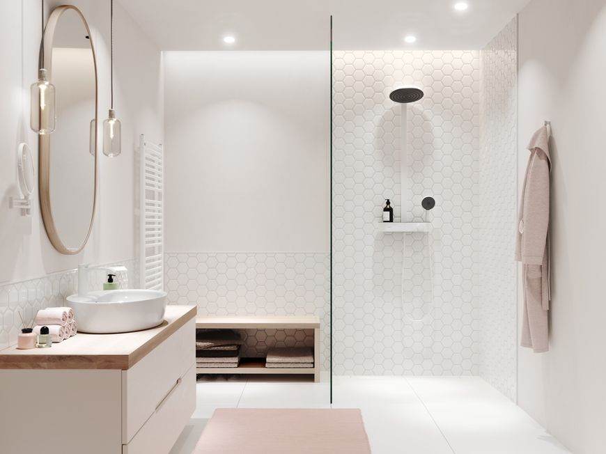 Душевая система HANSGROHE Pulsify S Showerpipe 260 2jet EcoSmart с термостатом Matt White 24241700 белая матовая - 24241700